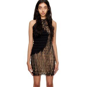 NWT Constança Entrudo Mohair Felt Black Dot Minidress